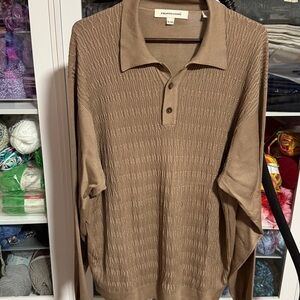Pronto Uomo Tan Knit Polo Sweater
